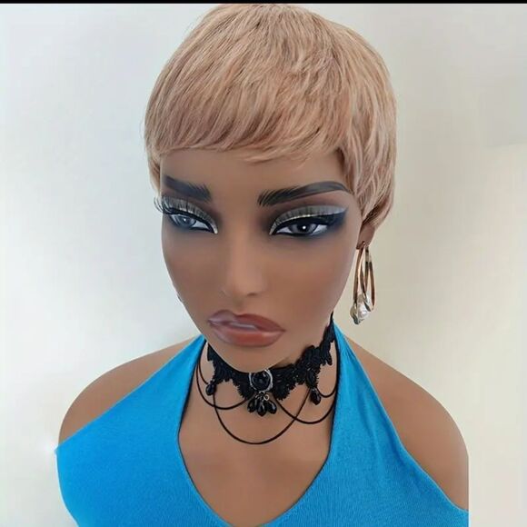 🆕👱🏽‍♂️Platinum Blonde Pixie Cut Short Wave Wig - Picture 6 of 8